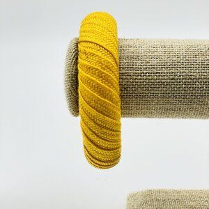 Bright Yellow Woven Braid Bangle Bracelet